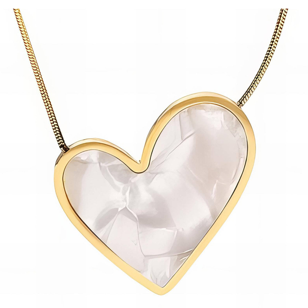 White Heart Necklace