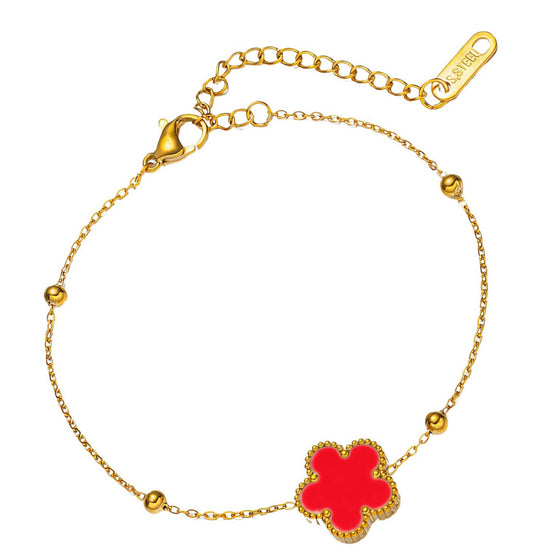 Red Flower Bracelet