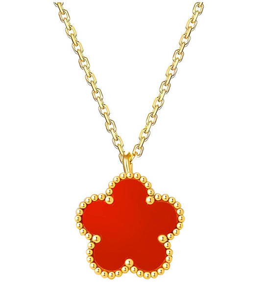 Red Flower Necklace