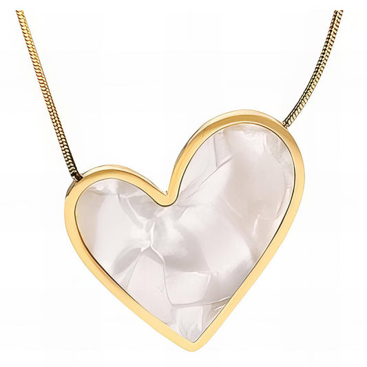White Heart Necklace